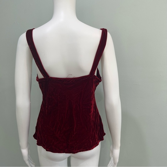 CP SHADES Velvet Tank Top S Red Ruby Jewel Tone Washable - Picture 3 of 8